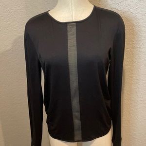 Escada sheer panel long sleeve blouse size 38